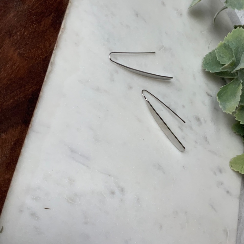 The Parker - Silver Drop Statement Earrings